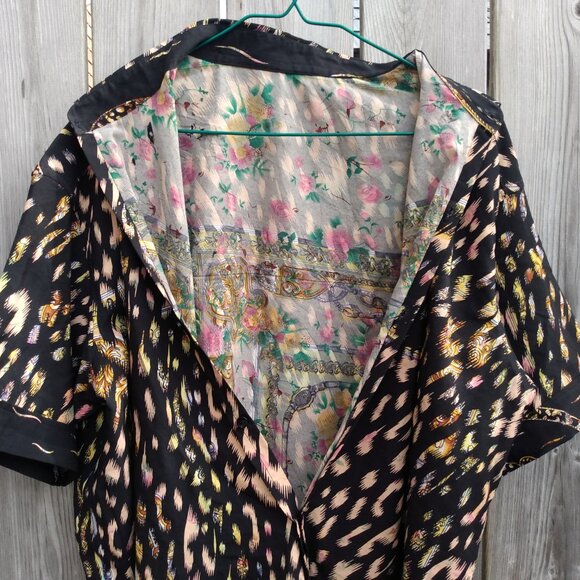 Leopard Print Shirt 2XL Large with Button Front Collar 52" Chest 2000s Y2K - Picture 13 of 14